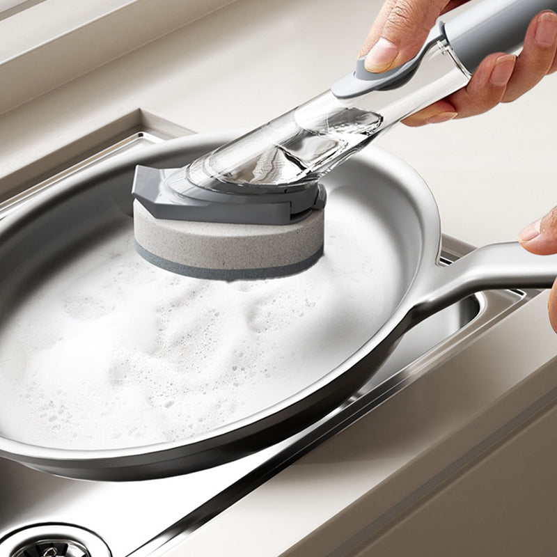 QIAWI™ Soap Dispensing Dish Brush, Kitchen Cleaning Brush for Non-Stick Pans, Pots, Stovetops & Sinks