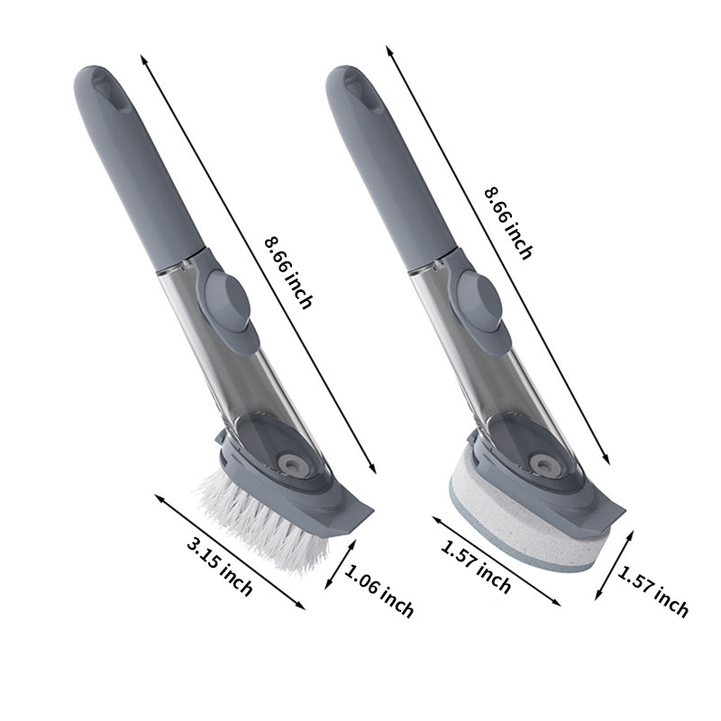 QIAWI™ Soap Dispensing Dish Brush, Kitchen Cleaning Brush for Non-Stick Pans, Pots, Stovetops & Sinks