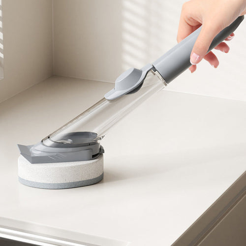 QIAWI™ Soap Dispensing Dish Brush, Kitchen Cleaning Brush for Non-Stick Pans, Pots, Stovetops & Sinks