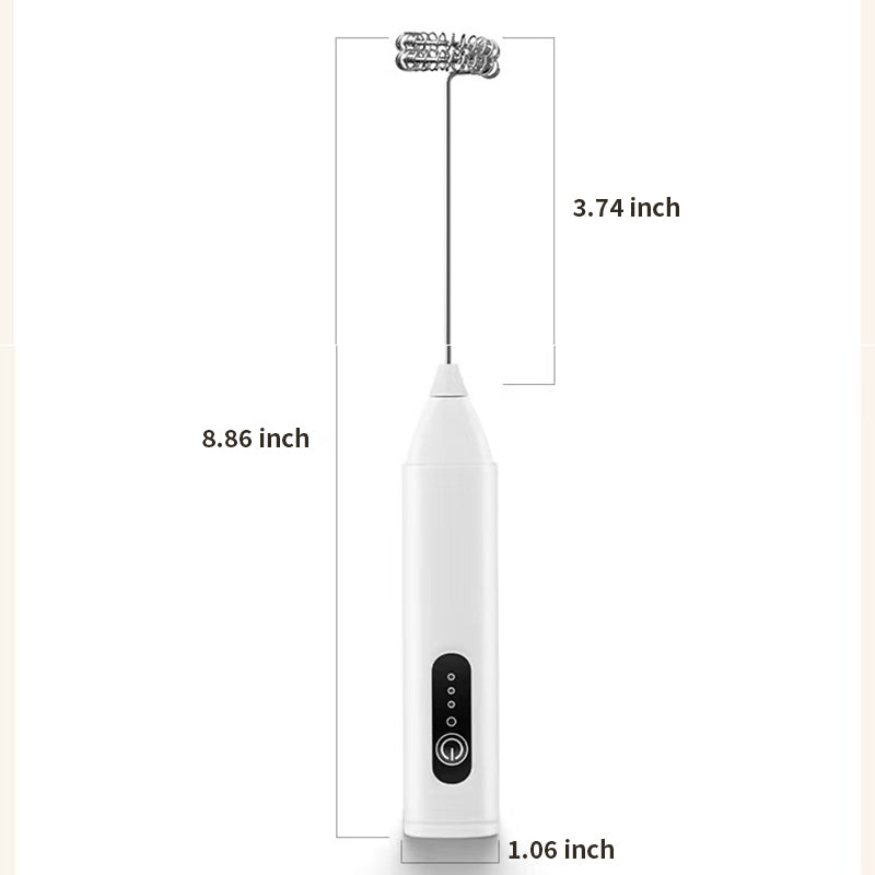 QIAWI™ Rechargeable Handheld Frother, 3-Speed Milk Frother with Double Whisk, Fast Type-C Charging