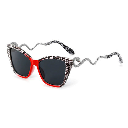 Trade Design Sunglasses Retro Snake Temple Sun Glasses Metal Cat Eye Party Shades