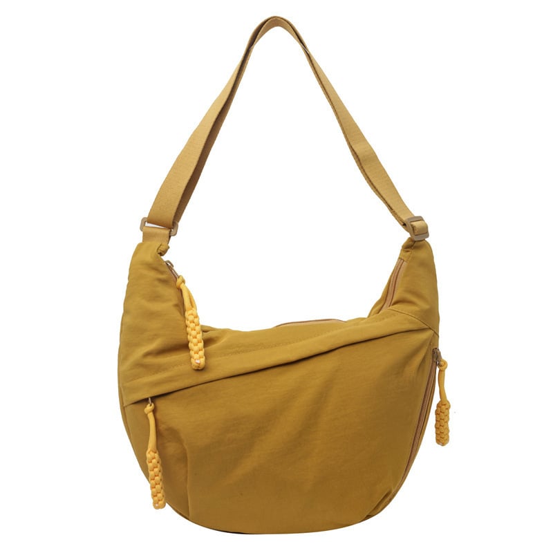 Women's Fashion Plain Color Nylon Crossbody Bag