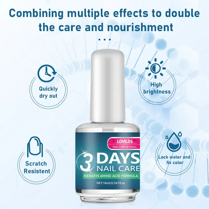 💅LOVILDS™ 3 Days Nail Care - Keratin Amino Acid Formula for Superior Nail Nourishment Manicure Treatment with High Brightness & Scratch Resistance