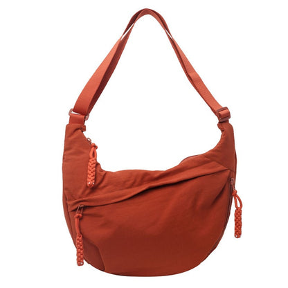 Women's Fashion Plain Color Nylon Crossbody Bag