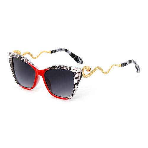 Trade Design Sunglasses Retro Snake Temple Sun Glasses Metal Cat Eye Party Shades
