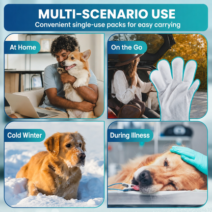 Pawzioo® Guanti Detergenti Senza Risciacquo per Cani e Gatti