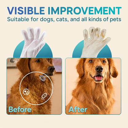 Pawzioo® Guanti Detergenti Senza Risciacquo per Cani e Gatti