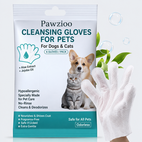 Pawzioo® Guanti Detergenti Senza Risciacquo per Cani e Gatti